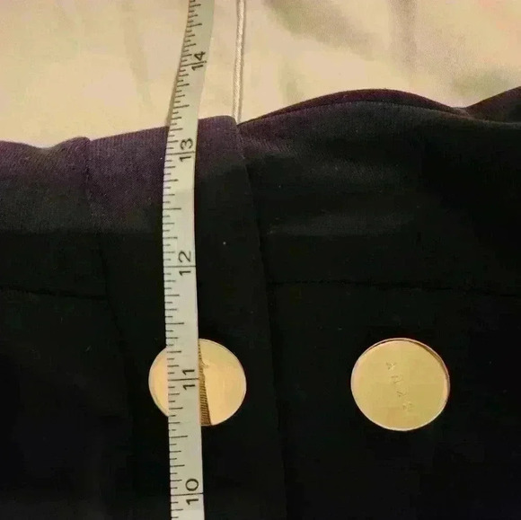 NWOT DKNY Jumpsuit Navy Gold Button Crew Neck Sleeveless Slimming Contouring Coc - Picture 6 of 11